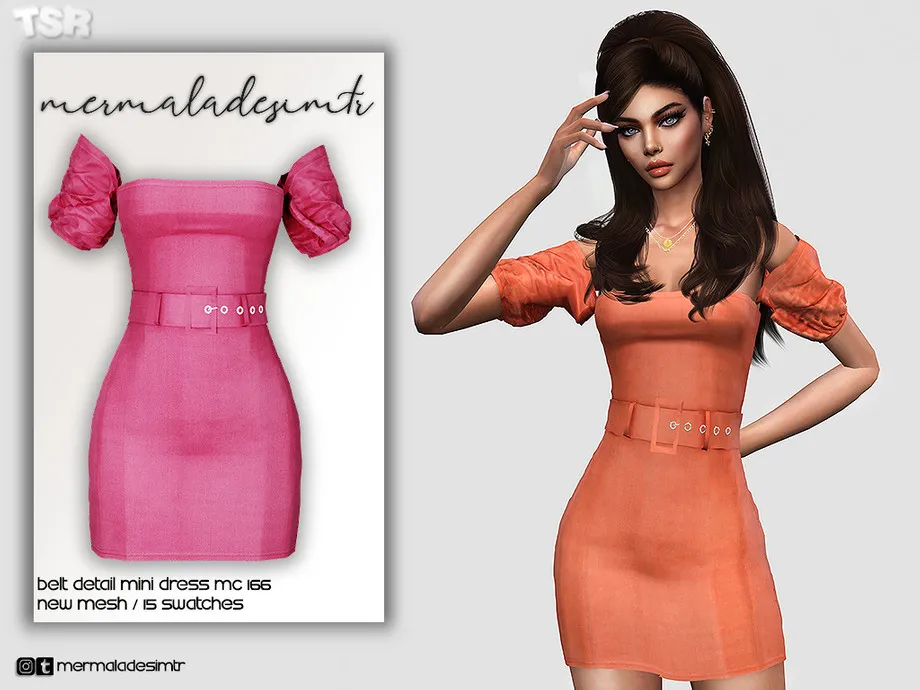 Belt Detail Mini Dress MC166