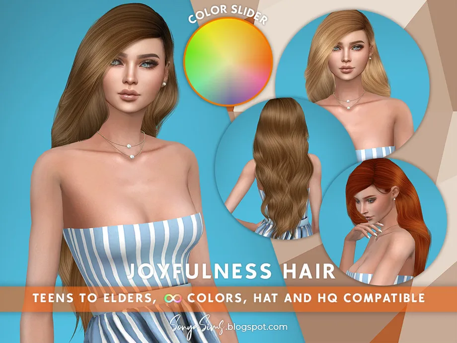 SonyaSims Joyfulness Hair (COLOR SLIDER RETEXTURE)