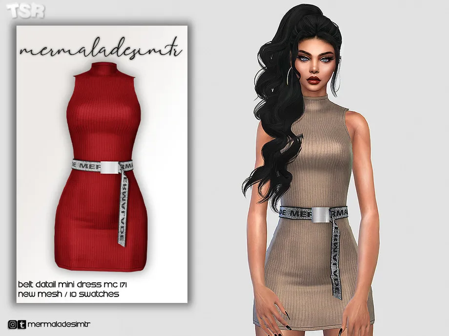 Belt Detail Mini Dress MC171