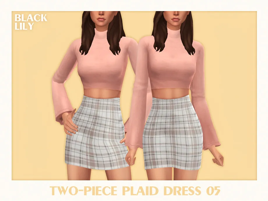 Two-Piece Plaid Dress 05