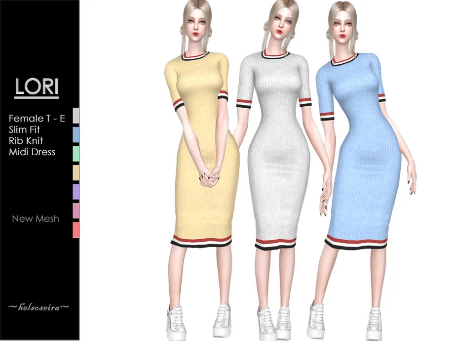 LORI - Rib Knit Midi Dress