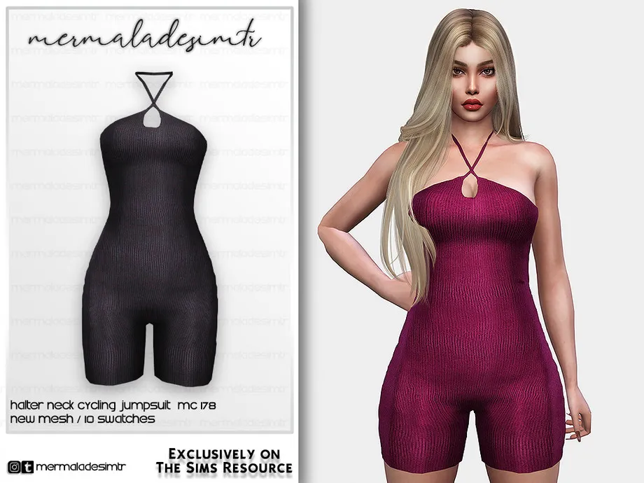 Halter Neck Cycling Jumpsuit MC178