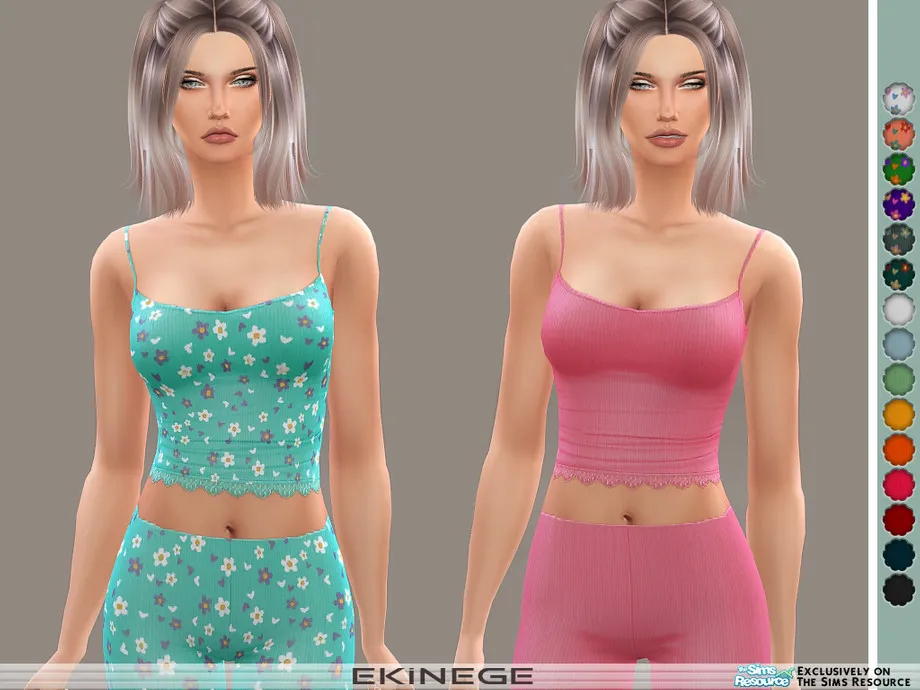 Ribbed Lace-Trim Cami