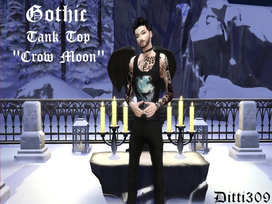 Gothic Tank-Top "Crown Moon"