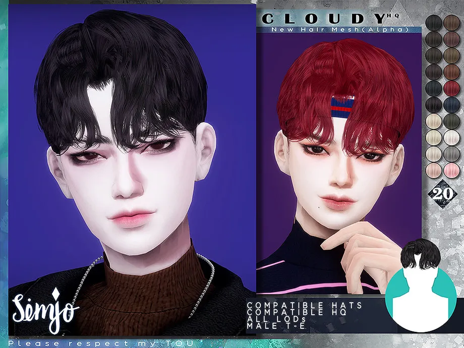 TS4 Male Hairstyle_Cloudy