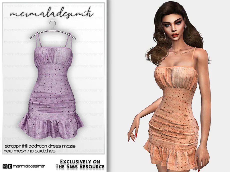 Strappy Frill Bodycon Dress MC219