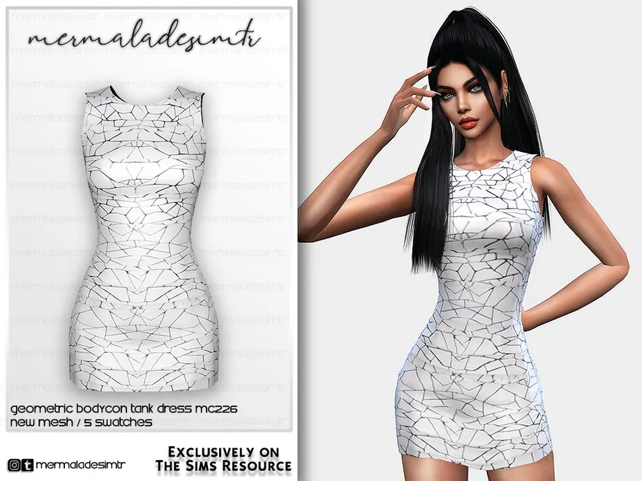 Geometric Bodycon Tank Dress MC226