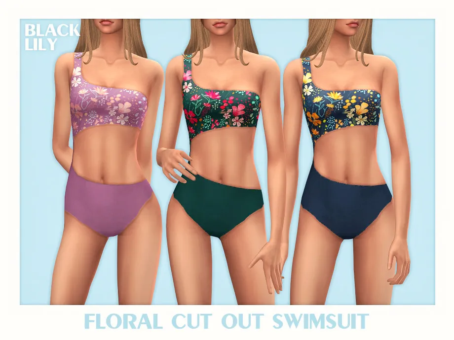 Floral Cut Out Swimsuit