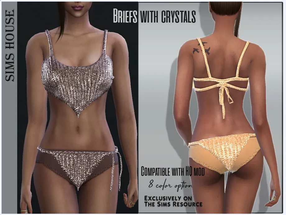 Briefs with crystals