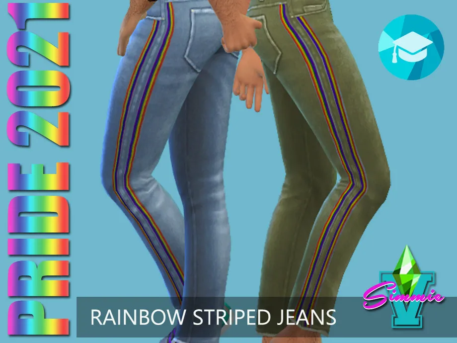 SimmieV Pride21 Rainbow Stripe Jeans