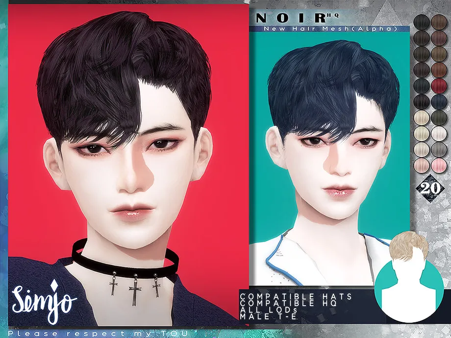 TS4 Male Hairstyle_Noir