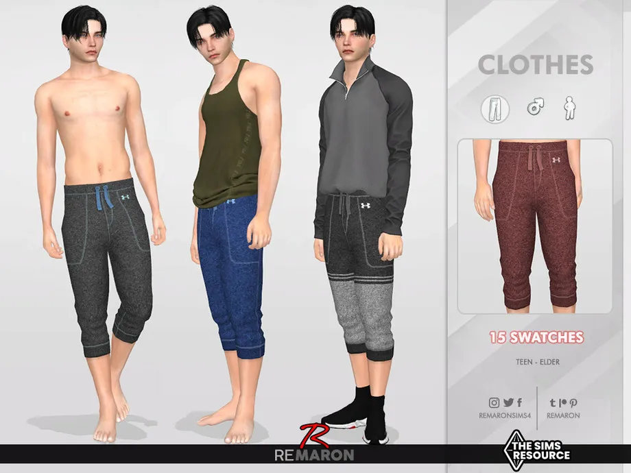 Yoga Pants 01 for Male Sims