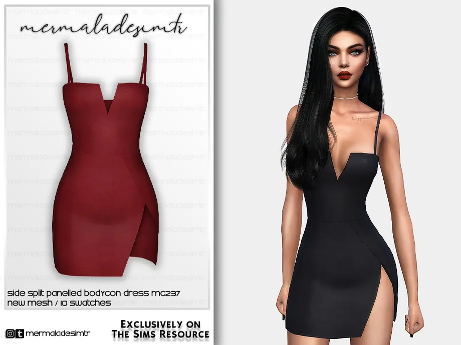 Side Split Panalled Bodycon Dress MC237