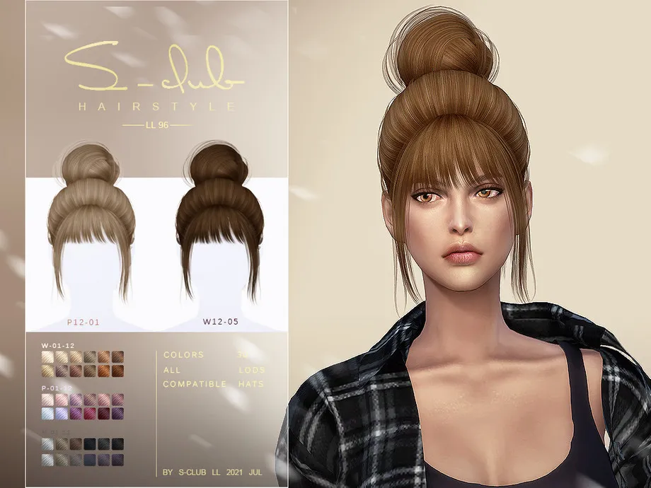 The bun with bangs hair  by S - Club