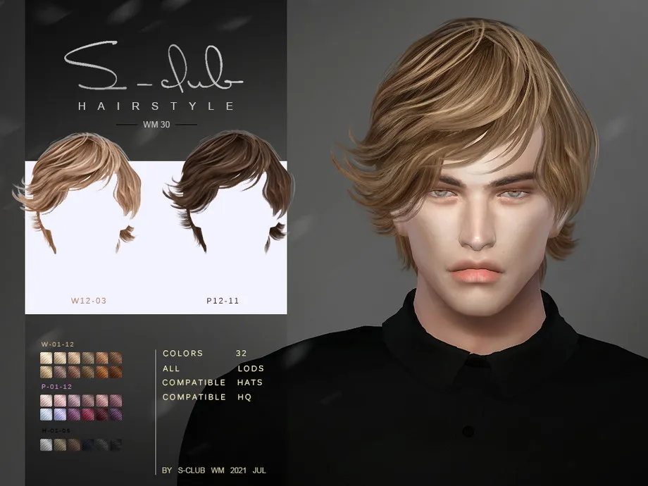 Short curls hair for men/women (LEON) by S-Club