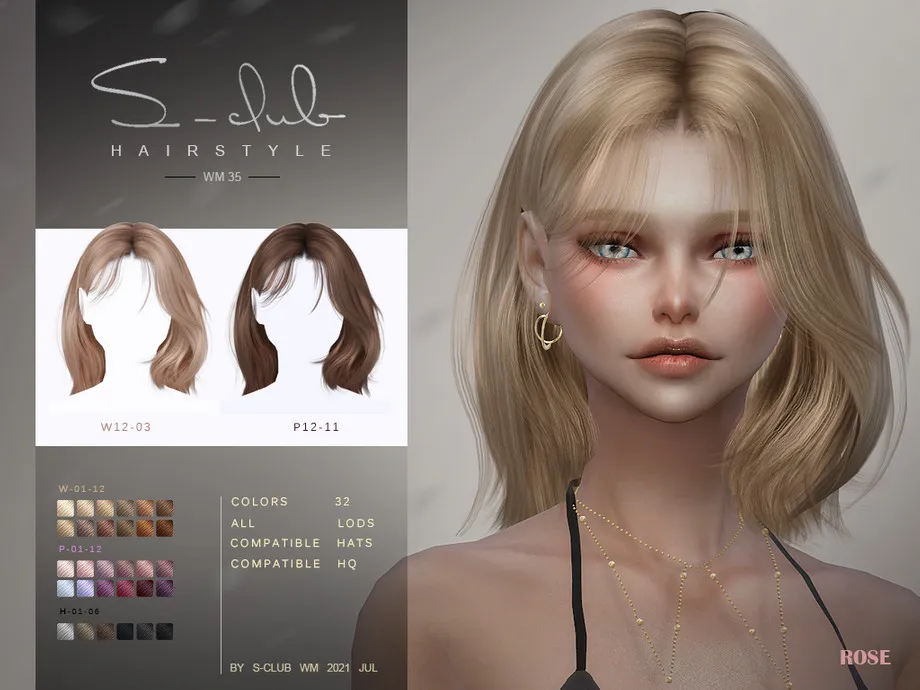 Natural mi long hair for sims(ROSE) by S-CLub