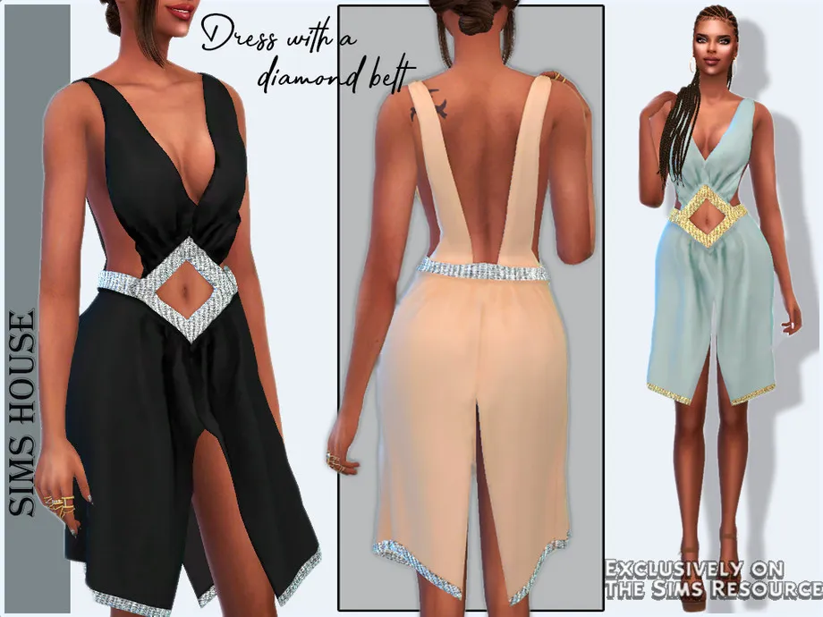 Dress with a diamond belt