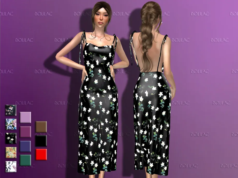 Backless Dress with Lace-up Straps DO158