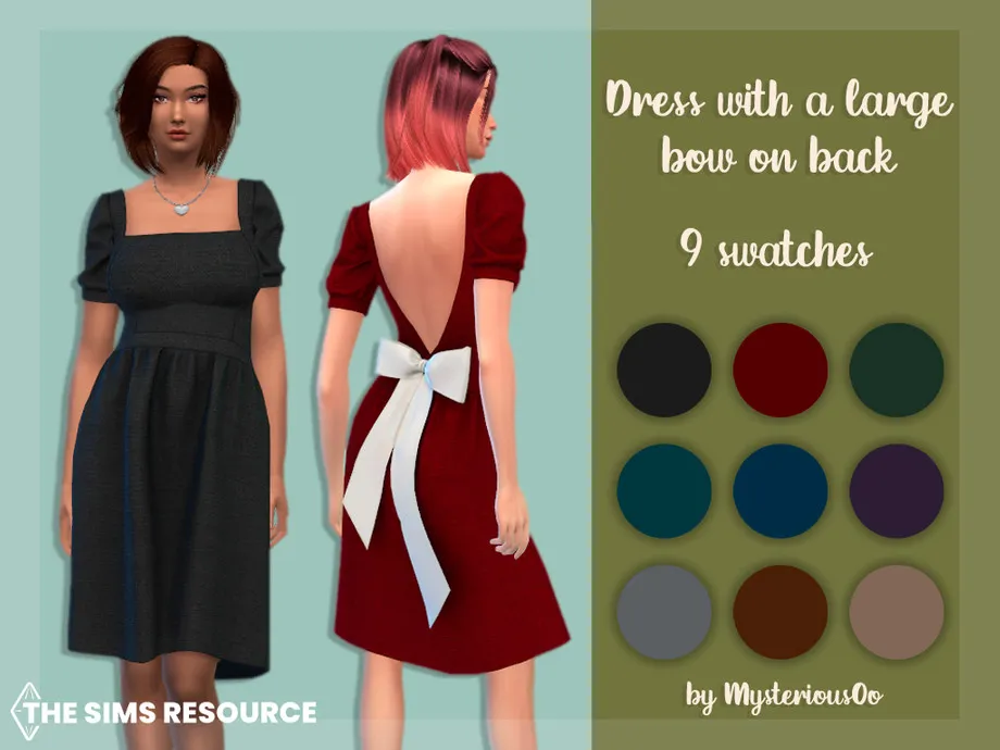 Dress with a large bow on back