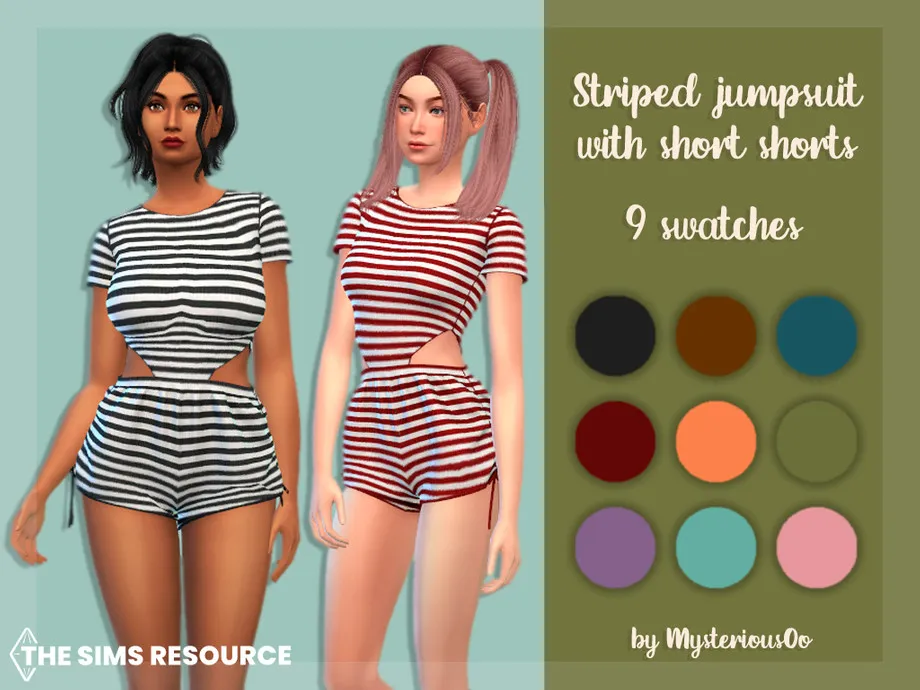 Striped jumpsuit with short shorts