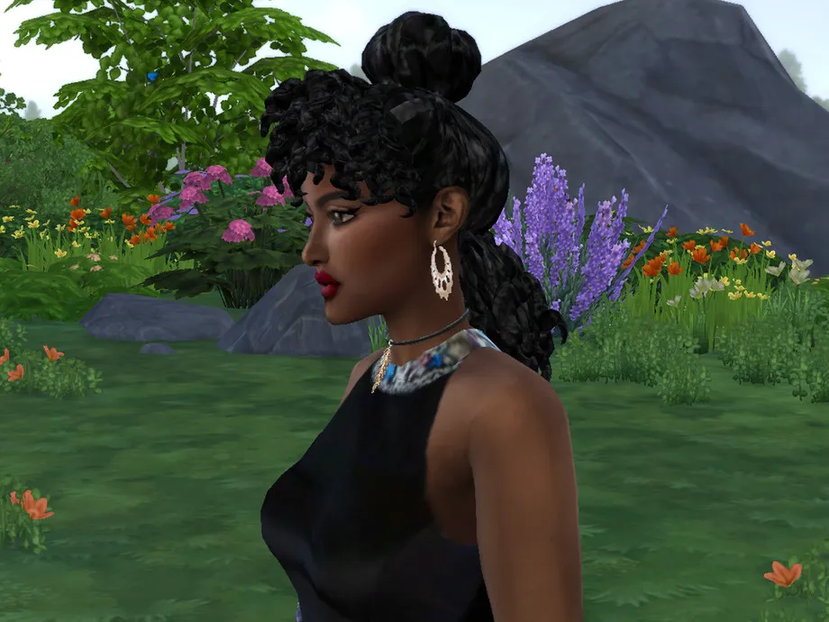 Cork Screw Bangs and Bun