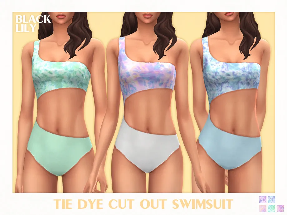 Tie Dye Cut Out Swimsuit