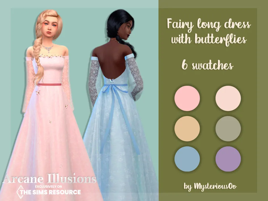 Arcane Illusions Fairy long dress with butterflies
