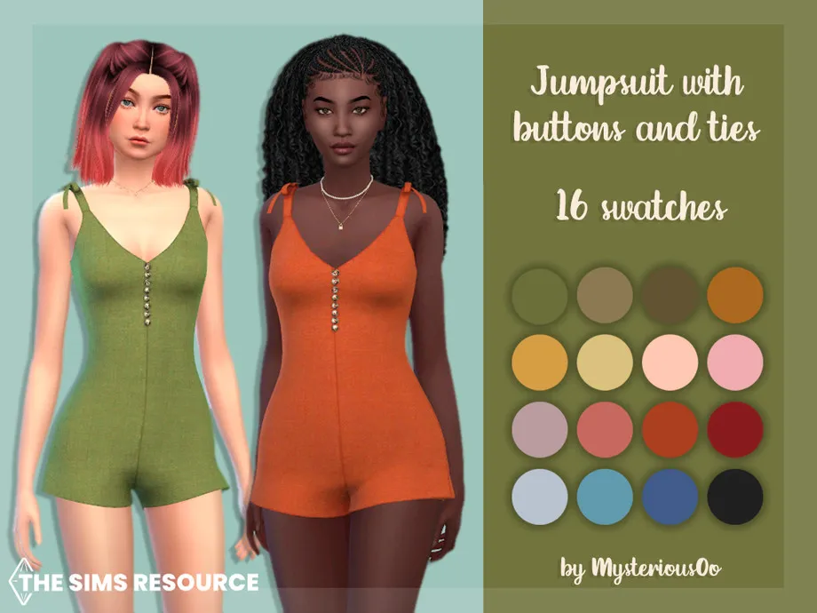 Jumpsuit with buttons and ties