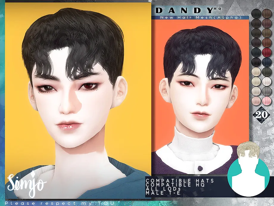 TS4 Male Hairstyle_Dandy