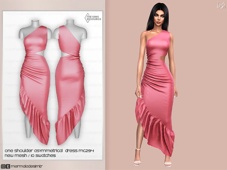 One Shoulder Asymmetrical Dress MC294