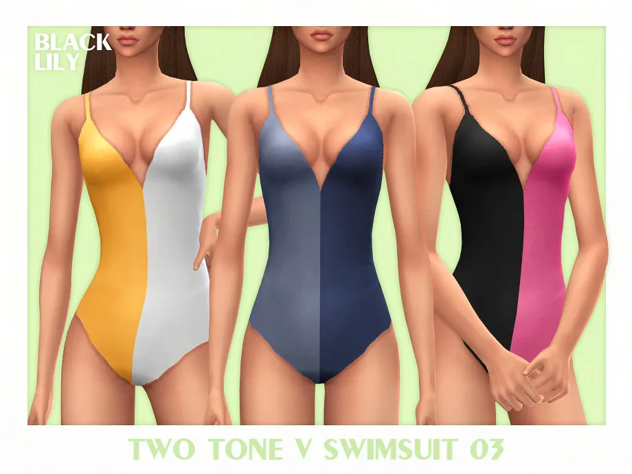 Two Tone V Swimsuit 03