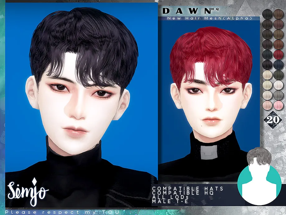 TS4 Male Hairstyle_Dawn