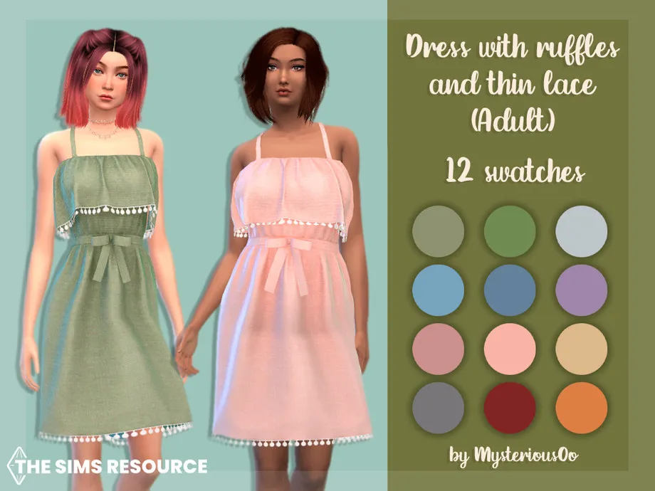 Dress with ruffles and thin lace Adult