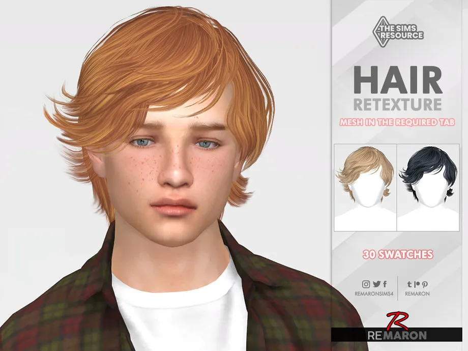 Short curls (LEON) Hair Retexture Mesh Need