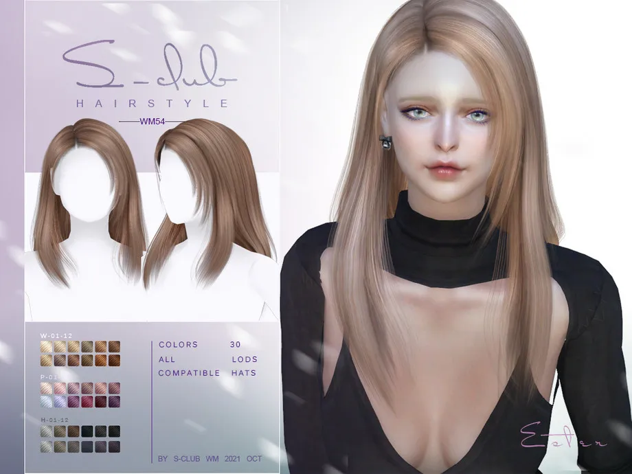 Mi-Long straight hairstyle(Esther) by S-Club