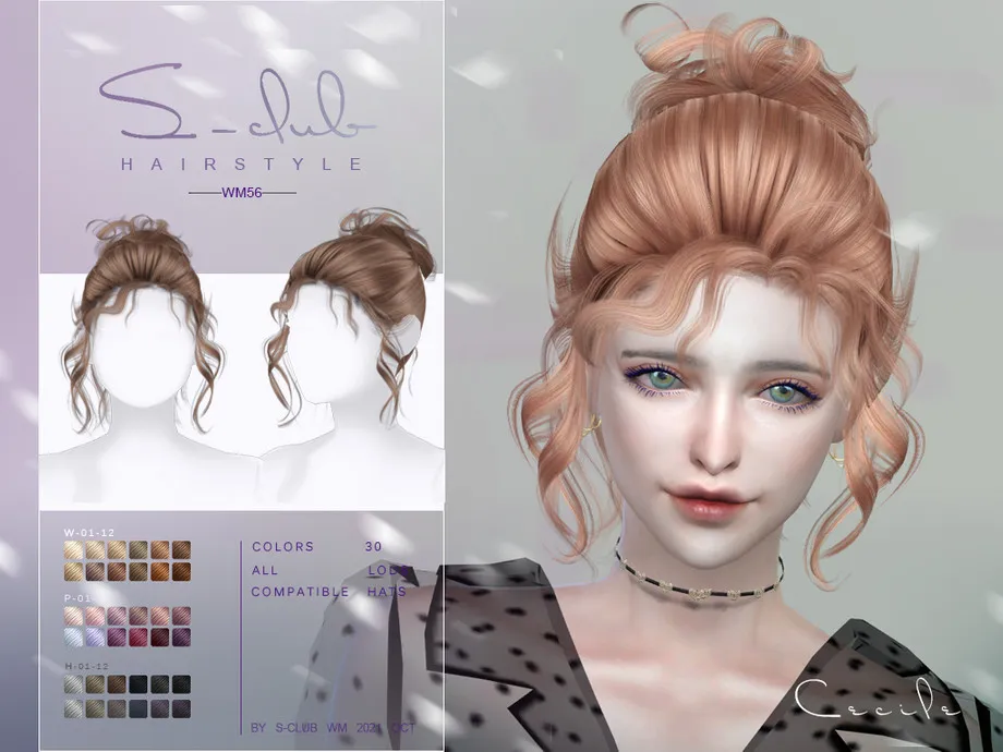 Curly bun hairstyle (Cecile) by S-Club