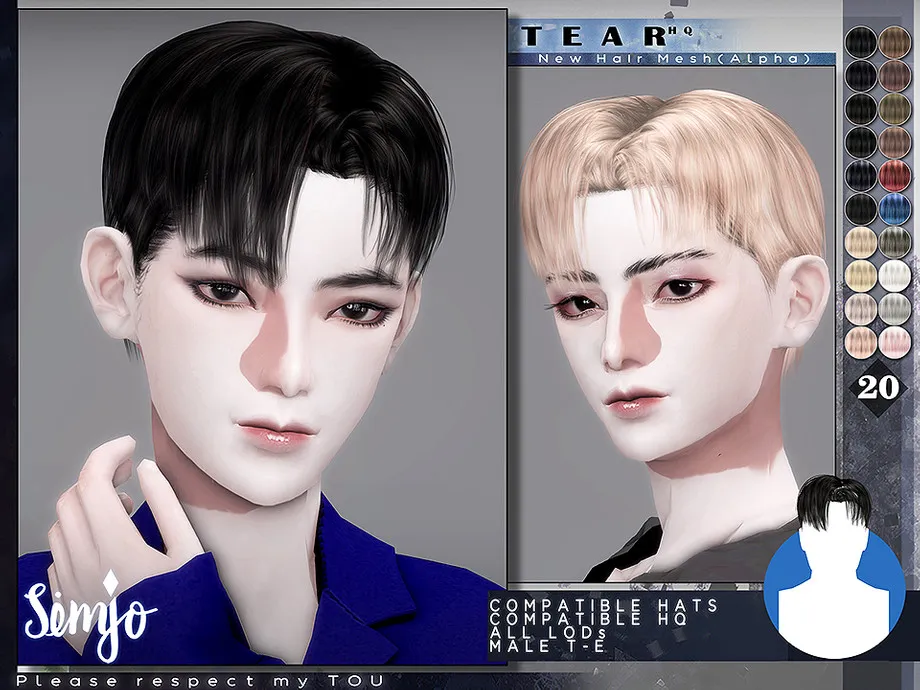 TS4 Male Hairstyle_Tear
