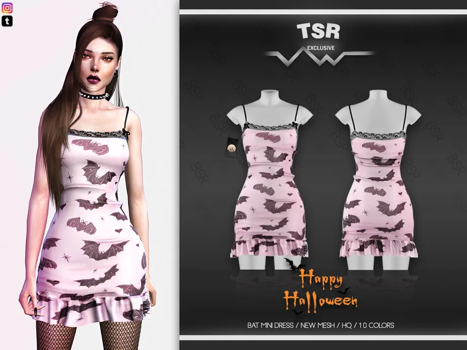 HALLOWEEN BAT MINI DRESS BD568