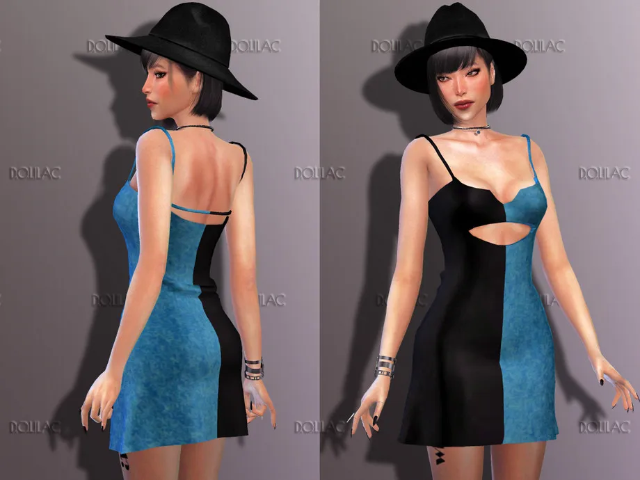 Two-Tone Mini Dress DO222