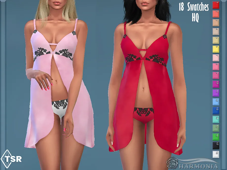 Satin Open Front Nightwear Dress