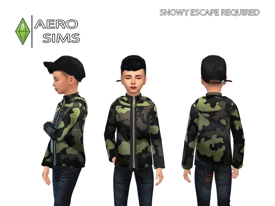 Camouflage Full-Zip Jacket For Child