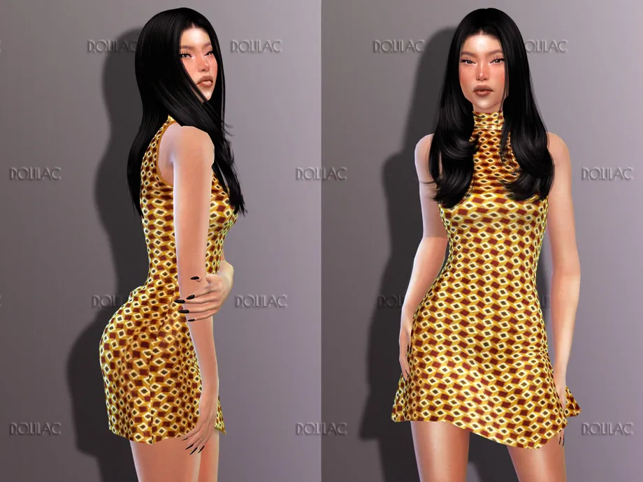 Printed Halterneck Mini Dress DO231