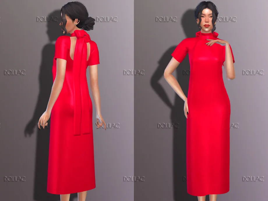 Ribbon Back Detail Maxi Dress DO233