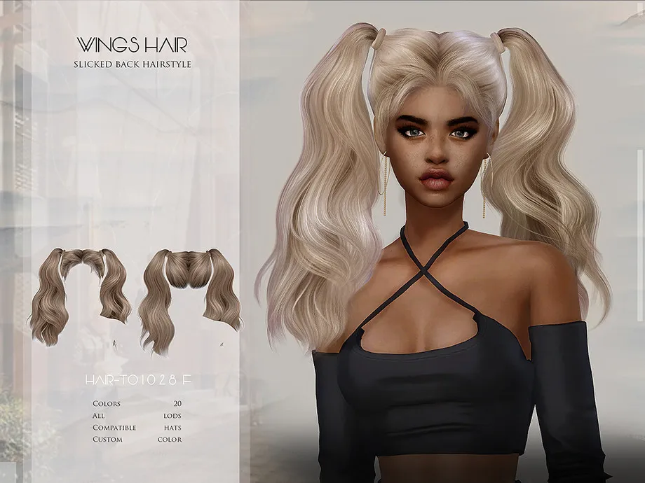 WINGS-TO1120-Double ponytail curly hair