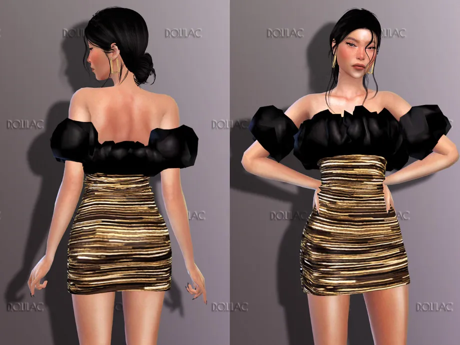 Puffy Collar Dress DO238