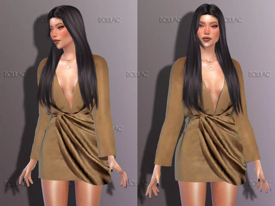 Draped Satin Mini Dress DO241