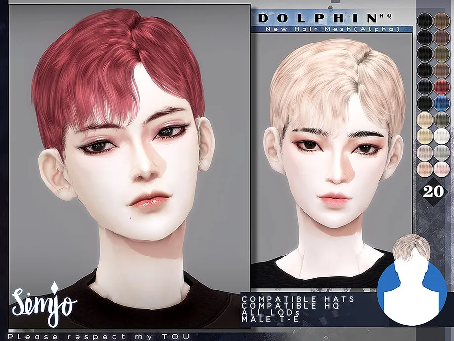 TS4 Male Hairstyle_Dolphin