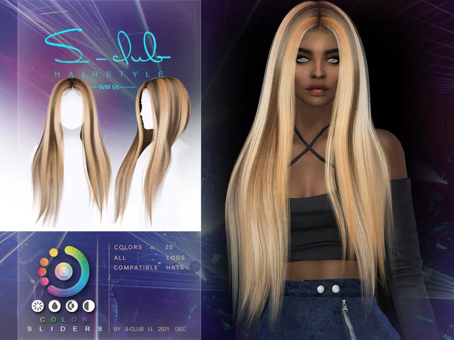 Straight long Highlight hair (Nadia) by S-Club
