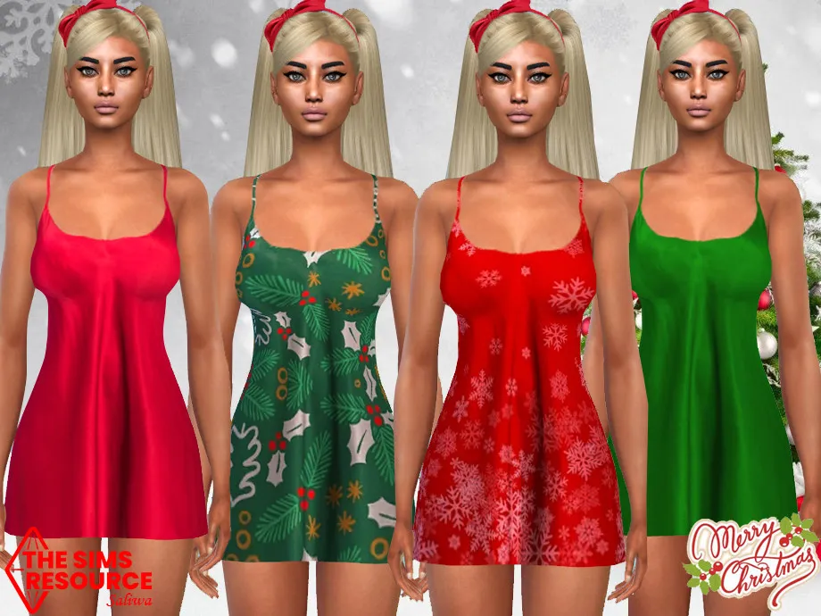 Christmas Silk Sleeping Gowns