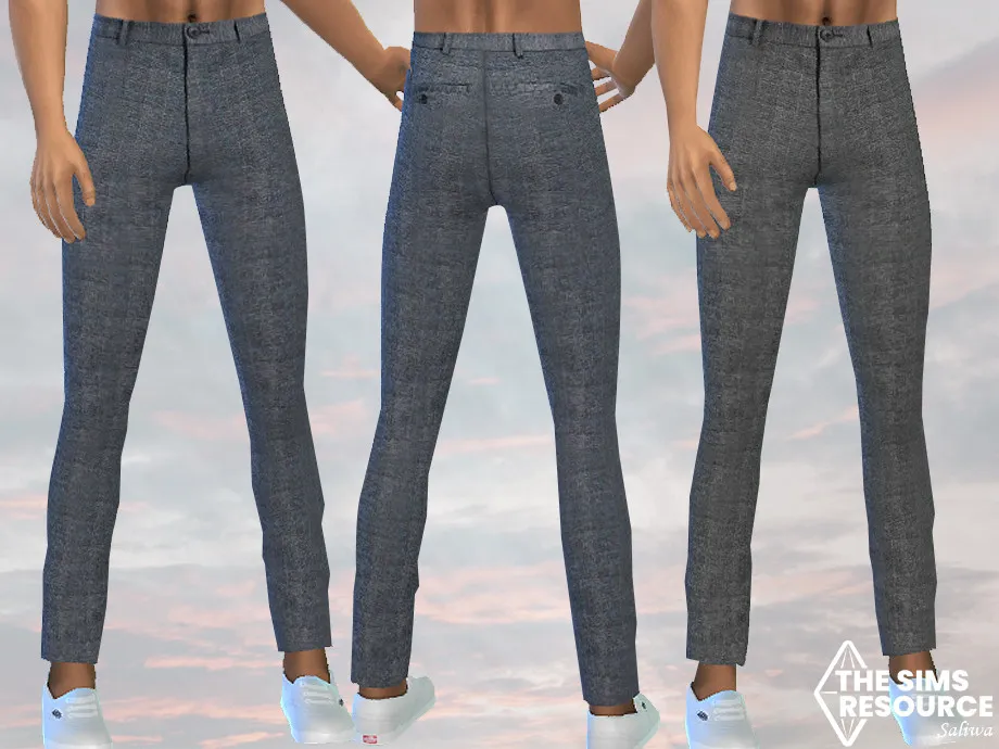 Men Winter Plaid Chino Pants